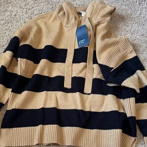 Crown & Ivy Tan and Black Striped Hoodie